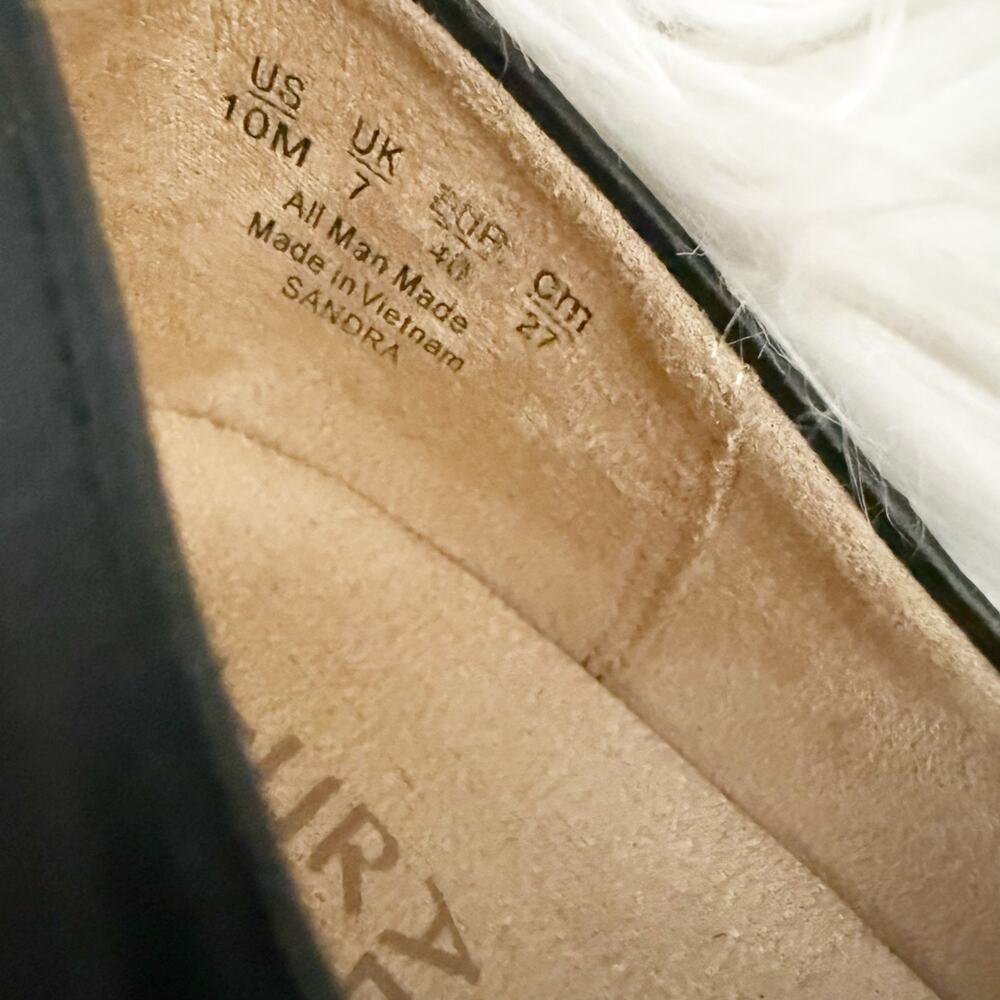 NATURALIZER | Sandra Slip-on Wedge Black White Smooth Faux Leather Slide | 10 - Picture 8 of 8